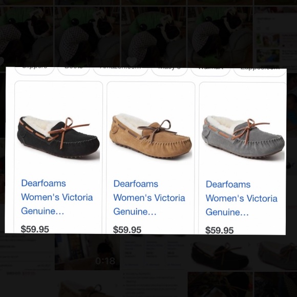 Women's Victoria Genuine Shearling Lace Moccasin Slippers Grey Dearfoam FireSide - Picture 4 of 8